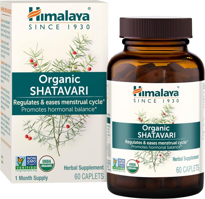 Organic Shatavari (1 month supply), Himalaya Wellness, 60 caplets