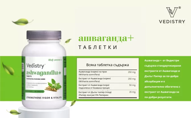 2+1 FREE ASHWAGANDHA + (Ashwagandha + Long Pepper), Vedistry, 60 tabs