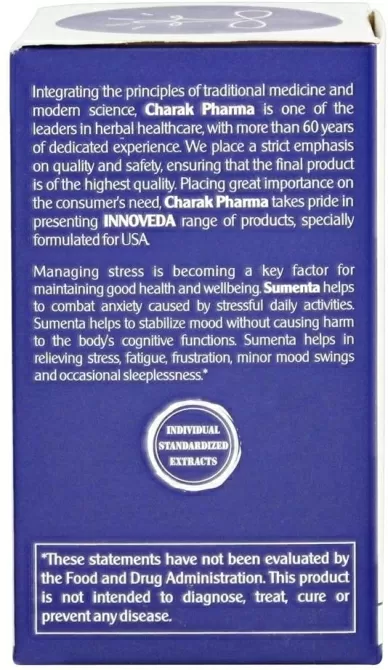 Sumenta - Helps relieving stress and fatigue,  Charak Pharma, 60 capsules