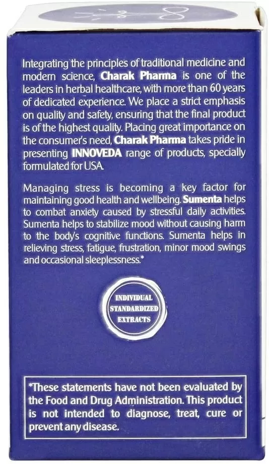 Sumenta - Helps relieving stress and fatigue,  Charak Pharma, 60 capsules