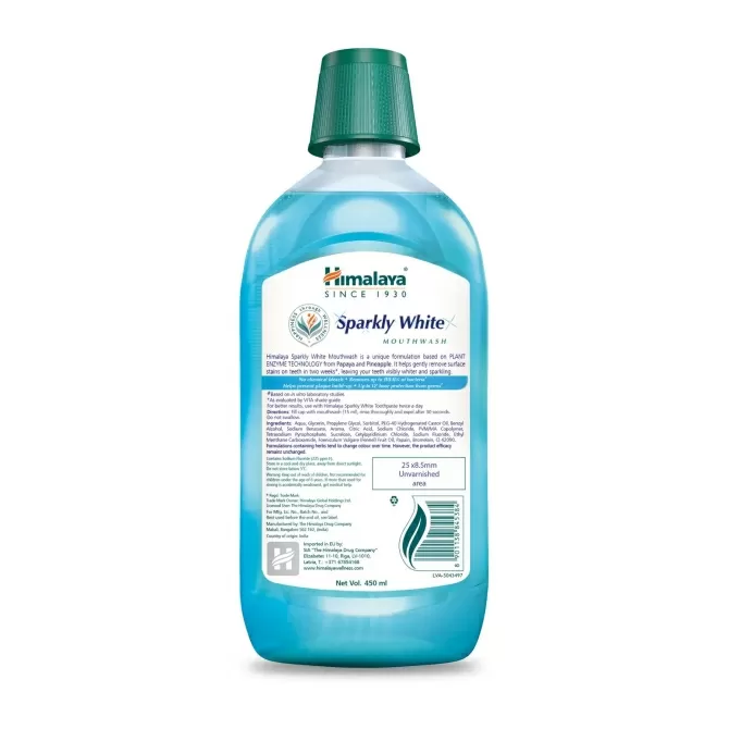 Избелваща вода за уста Sparkly White, Himalaya Wellness, 450 ml