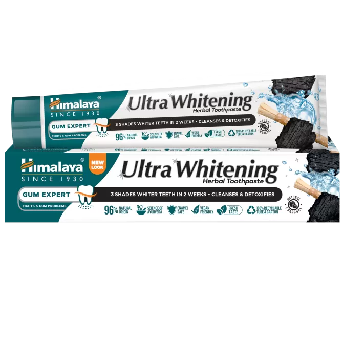 УЛТРА избелваща билкова паста с активен въглен ULTRA WHITENING, Himalaya Wellness, 75 ml