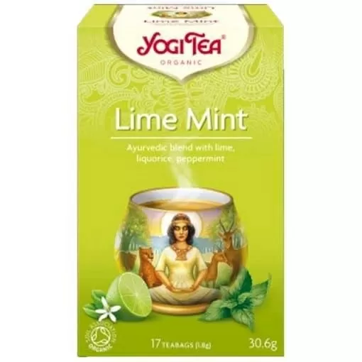 Yogi Tea Био Аюрведичен Чай Зелен Лайм и Мента, 17 пакетчета