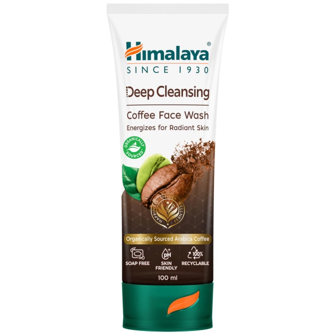 Дълбоко почистващ гел за лице с КАФЕ, Himalaya Wellness, 100 ml