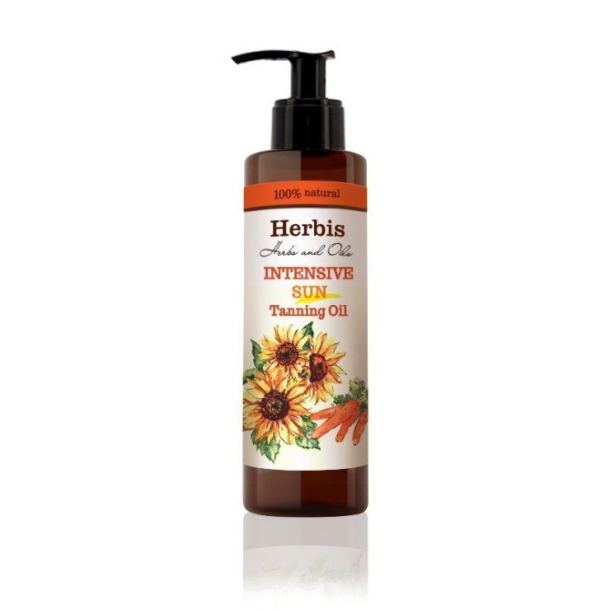 Натурално олио за тен с бета каротин, Herbis, 200 ml