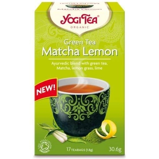 Yogi Tea Био Аюрведичен Чай Зелен с Матча и Лимон, 17 пакетчета