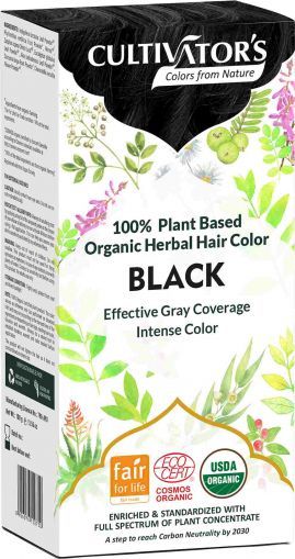 Био билкова боя за коса -черен цвят - Cultivator's, 100 g