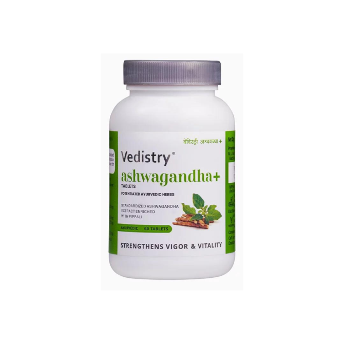 ASHWAGANDHA + (Ashwagandha + Long Pepper), Vedistry, 60 tabs