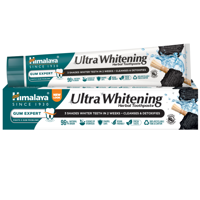 УЛТРА избелваща билкова паста с активен въглен ULTRA WHITENING, Himalaya Wellness, 75 ml