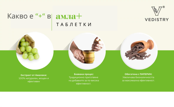 2+1 FREE Amla + (Amalaki + Long Pepper), Vedistry, 60 tabs