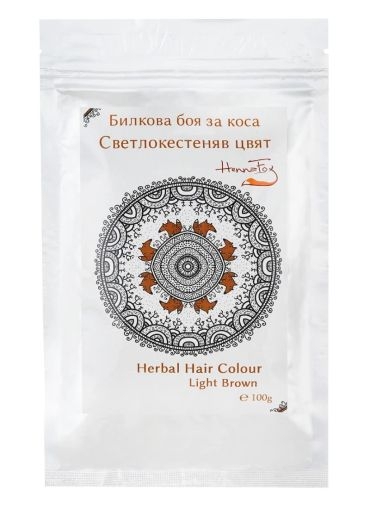 Билкова боя за коса - Светло кестеняв цвят, Henna Fox, 100 g