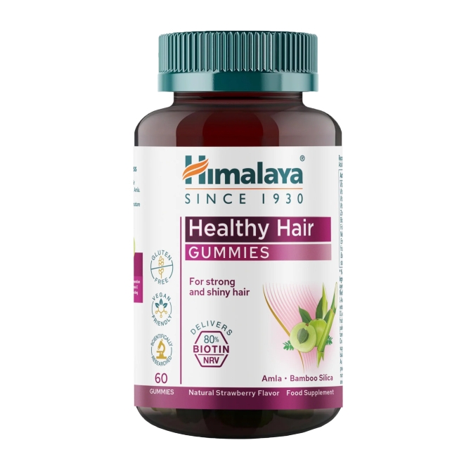Хелти Хеър (За здрава коса), 60 желирани таблетки (с аромат на ягода), Himalaya Wellness