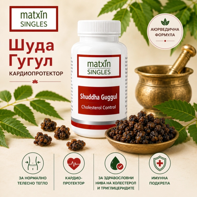 ШУДА ГУГУЛ - Кардиопротектор, Matxin Labs, 60 вегетариански капсули