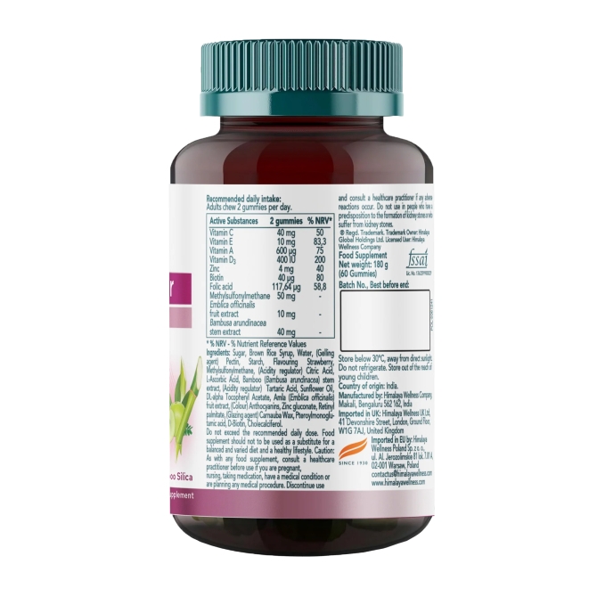 Healthy Hair, 60 gummies (strawberry taste), Himalaya Wellness