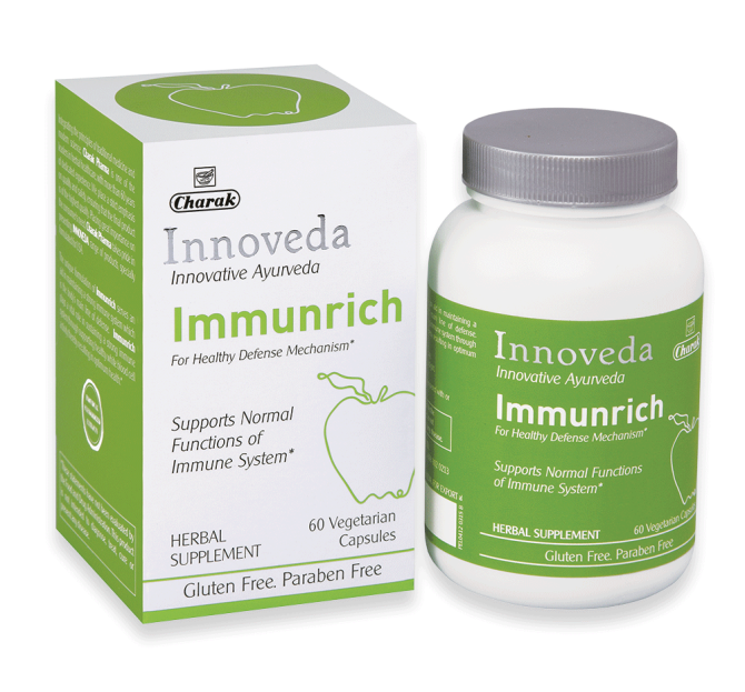 Immunrich - Supports normal functions of Immune system, Charak Pharma, 60 vegetarian capsules