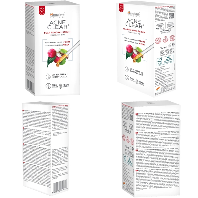 Acne Clear + Серум за премахване на белези, Himalaya Wellness, 30 ml