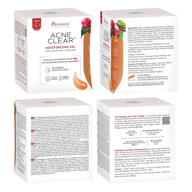 Acne Clear + Moisturizing Gel, Himalaya Wellness, 200 ml