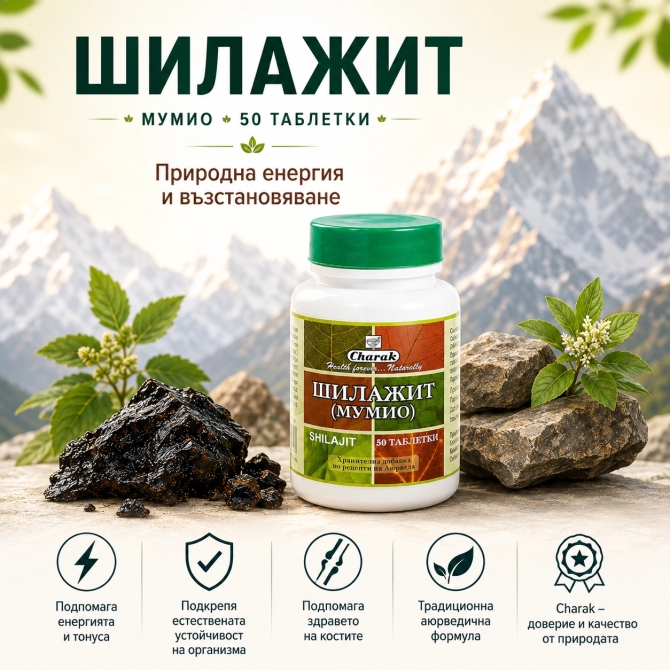 Shilajit,  50 Tabs, Charak Pharma