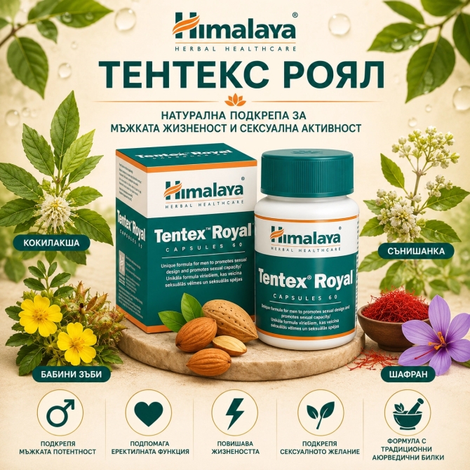 Tentex Royal, Himalaya Wellness, 60 Caps