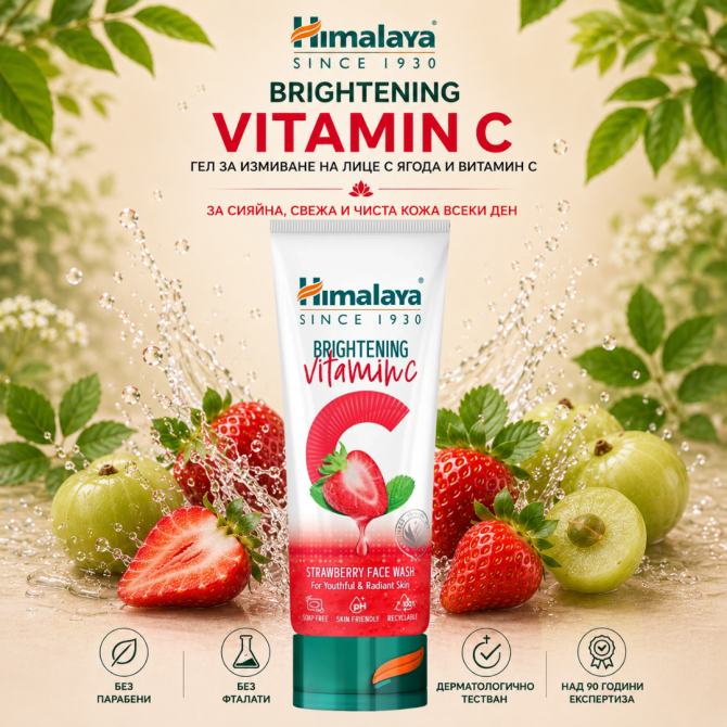 Brightening Vitamin C, Гел с ягода, Himalaya Wellness, 100 ml, най-добър до 30.09.2026