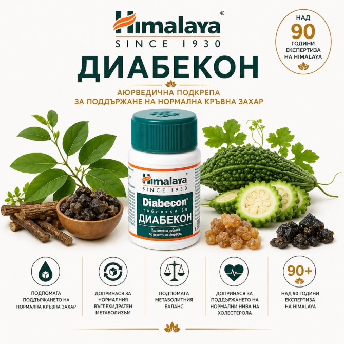 Диабекон - За нормална кръвна захар, Himalaya Wellness, 30 табл